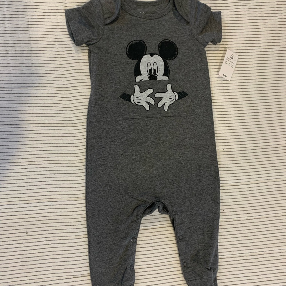 Disney Baby Mickey onesie - charcoal gray